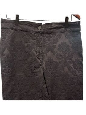Pomodoro Black Floral Jacquard Slim Ankle Pants Women’s UK 14 (CDN L / 12)